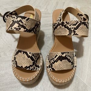 Snake print wedges